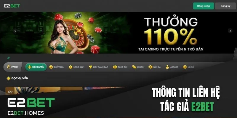 Tác Giả E2BET - Giới Thiệu CEO Vincent Santos Tài Ba 3 Thông tin liên hệ hợp tác cùng CEO nhà cái